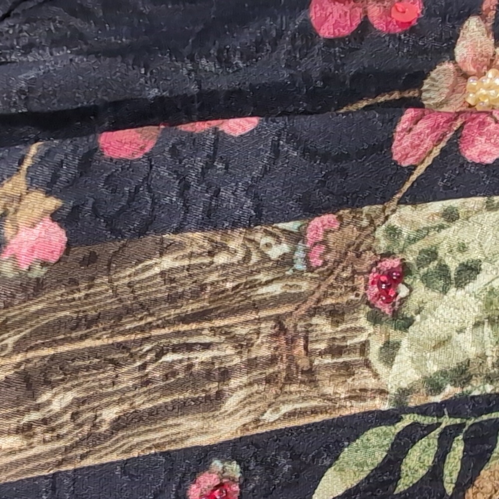 Citron Black Floral Button-Up Shirt - Picture 4 of 7